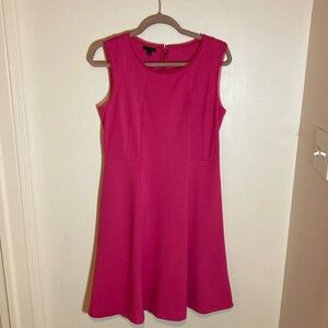 Talbots Pink Sleeveless Flared Ribbonn Trimmed Dress 8